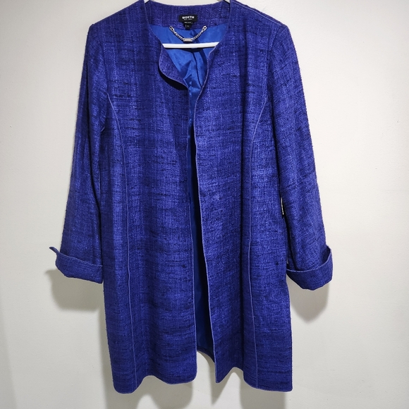 NWT Worth New York Larkspur Raw Silk Saunter Coat Size Large